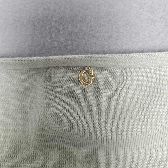 GUESS Light Matcha Boat Neck Cropped Pullover Sweater Size L - Picture 3 of 9